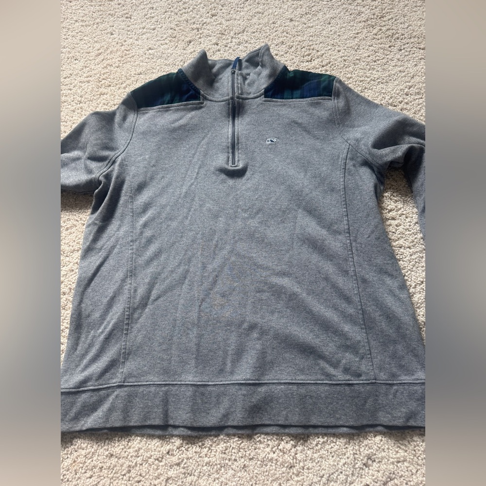 Womens Large Vineyard Vines gray pullover 1/4 zip